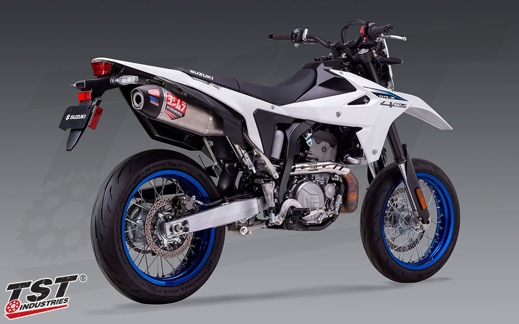 Upgrade your Suzuki DR-Z4S / SM with the Yoshimura Enduro Slip-On.