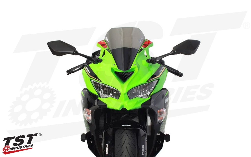 Upgrade your 2023+ Kawasaki ZX-4RR with 100% distortion free optics and better aerodynamic performance.