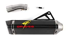 Graves Motorsports Cat-Back Slip-On Carbon Fiber Exhaust for Kawasaki Ninja 400 2018-2023 / Z400 2019-2023